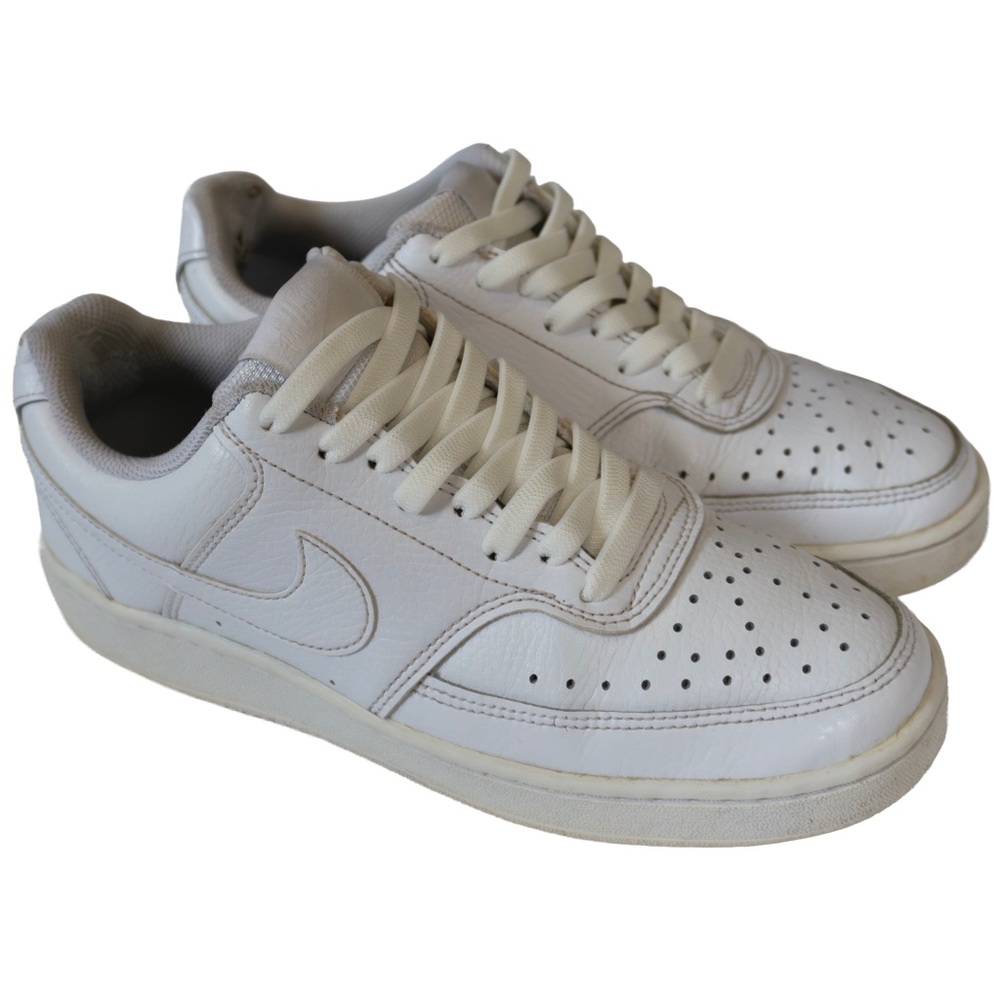 Nike Court Vision Low White Leather Sneakers Women’s 7.5 - Picture 2 of 7